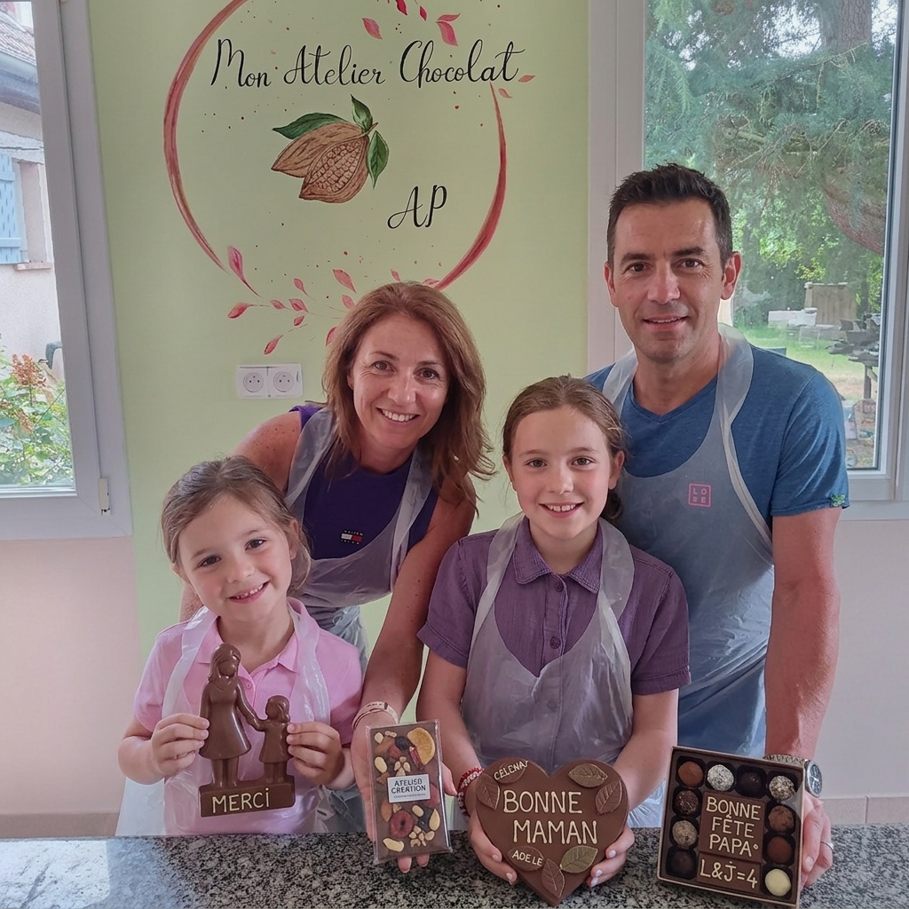 une famille durant un atelier