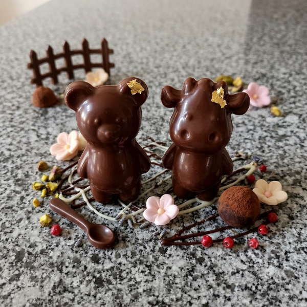 nounours et vachette en guimauve